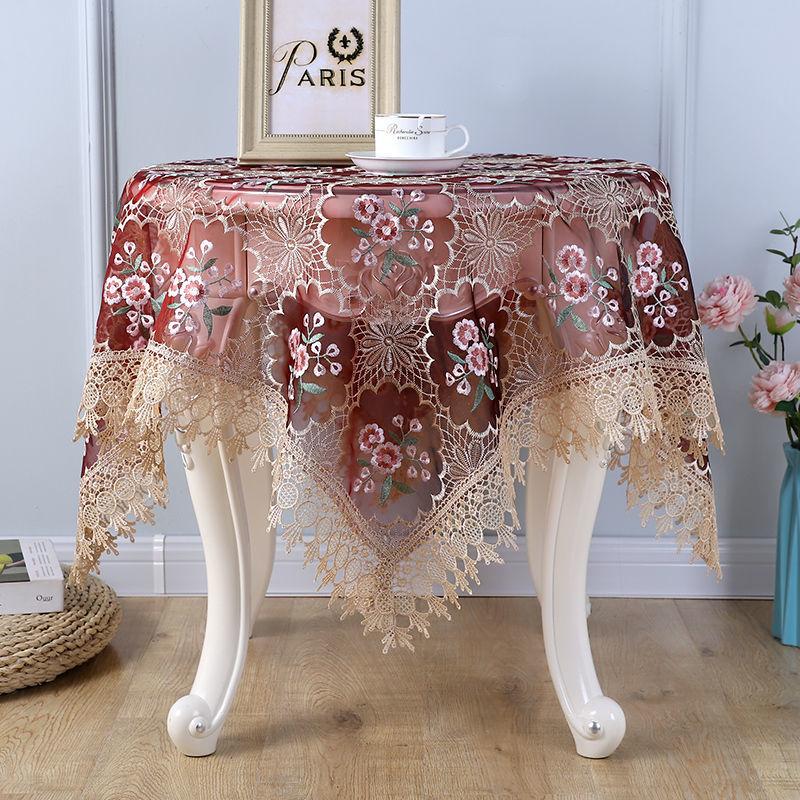 European Style Embroidered Tablecloth Embroidered Rectangular Cover Cloth Hollow Glass Yarn Lace Table Cloth Table Cloth Tea Table Cloth