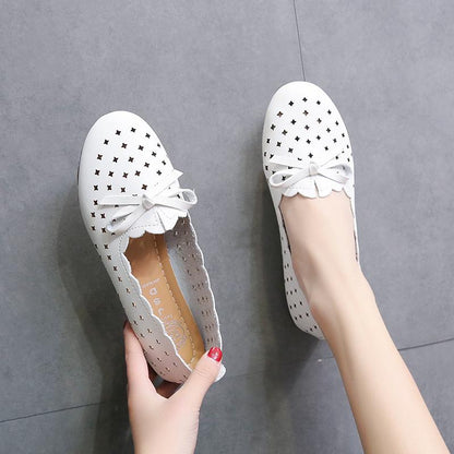 Flat-bottom Student Casual Single Shoes One-legged Lazy Shoes White Nurse Shoes