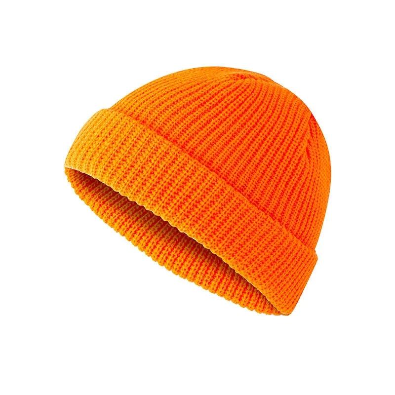 Fashion Hip Hop Beanie Knitted Hat Men Skullcap Women Winter Autumn Warm Brimless Baggy Melon Cap Cuff Docker Fisherman Beanies Hats Solid Color