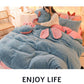 Thickened Crystal Velvet Coral Velvet Four-piece Set Winter Plus Velvet Warmth Double-sided Flannel Bed Sheet Quilt Cover Pillowcase Bedding