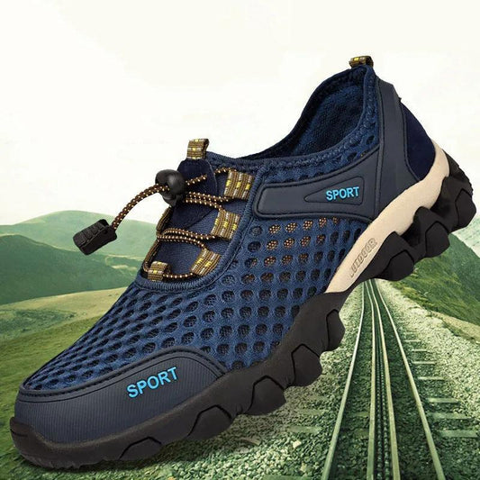 Men's Summer Mesh Shoes Breathable Wading Shoes Outdoor Sports Leisure Running Sneakers Mesh Hiking Shoes