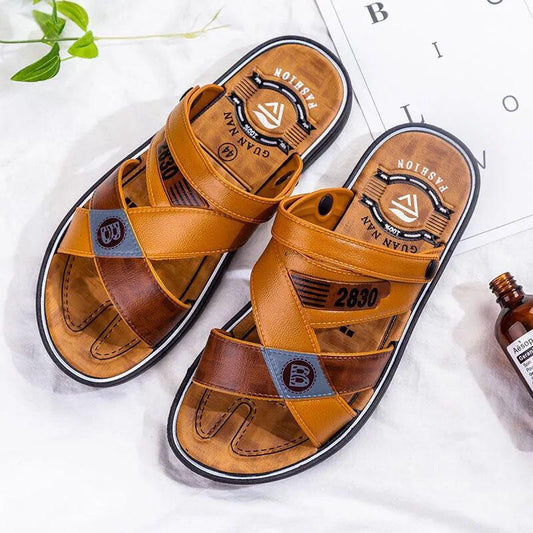 Summer Waterproof Non-slip Sandals Men's Soft Bottom Wear-resistant Dual-use Slippers Breathable Beach Sandals