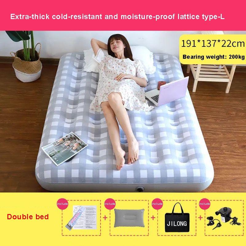 Inflatable Mattress Home Outdoor Camping Flocking Automatic Inflatable Bed Built-in Household Pump Inflatable Car Inflatable Bed