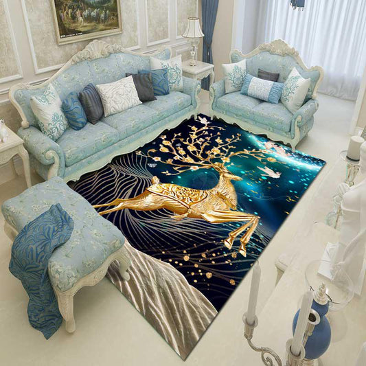 3D Peacock Flower Pattern Carpets for Living Room Bedroom Area Rugs Non-Slip Large Size Carpet