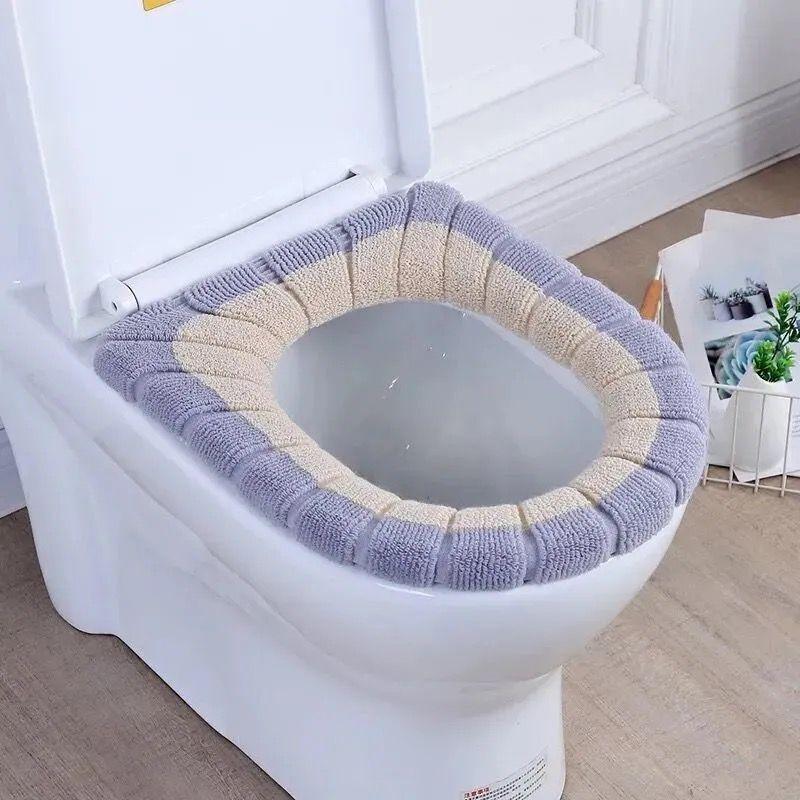 3 Sets of Household Toilet Cushions Waterproof and Antibacterial Toilet Cushions Cute Toilet Cover Thickened Toilet Cushions for All Seasons