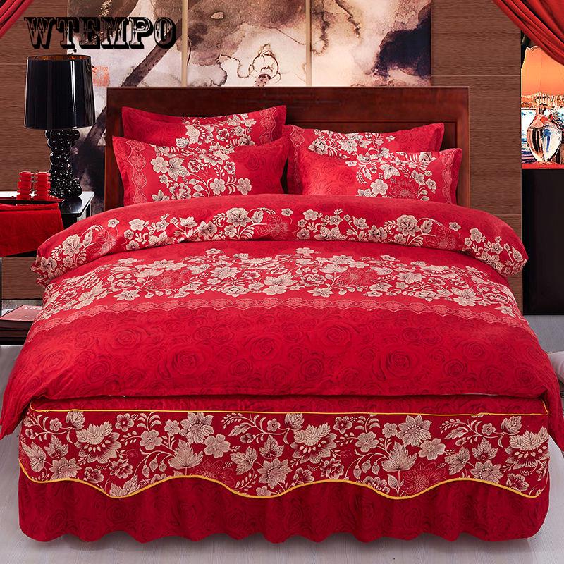 fresh flowers print bedding set ruffle duvet cover quality Embroidery bed sheet pastoral bed