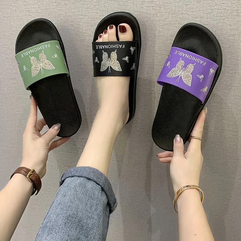 Slippers Women's Summer Non-slip Deodorant Indoor and Outdoor Wear Personalized Korean Fashion Flat Bottom All-match Slippers