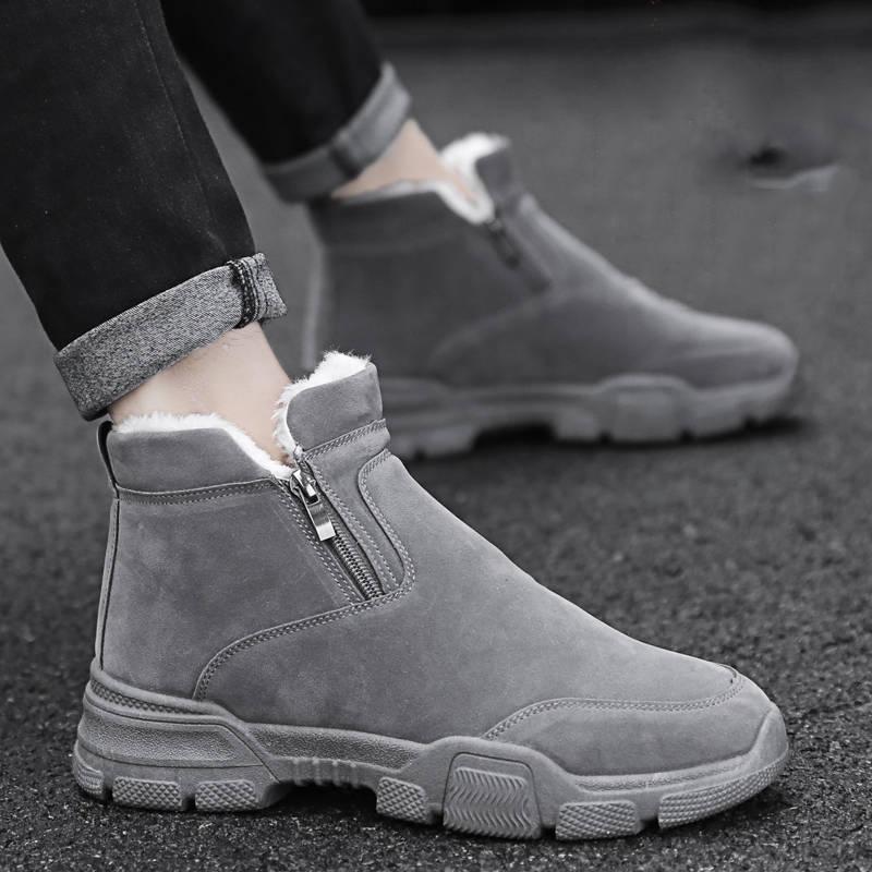 Men Boots Winter Shoes Mans Footwear Warm Fur Snow Boots Ankle Botas Men Plush Winter Sneakers