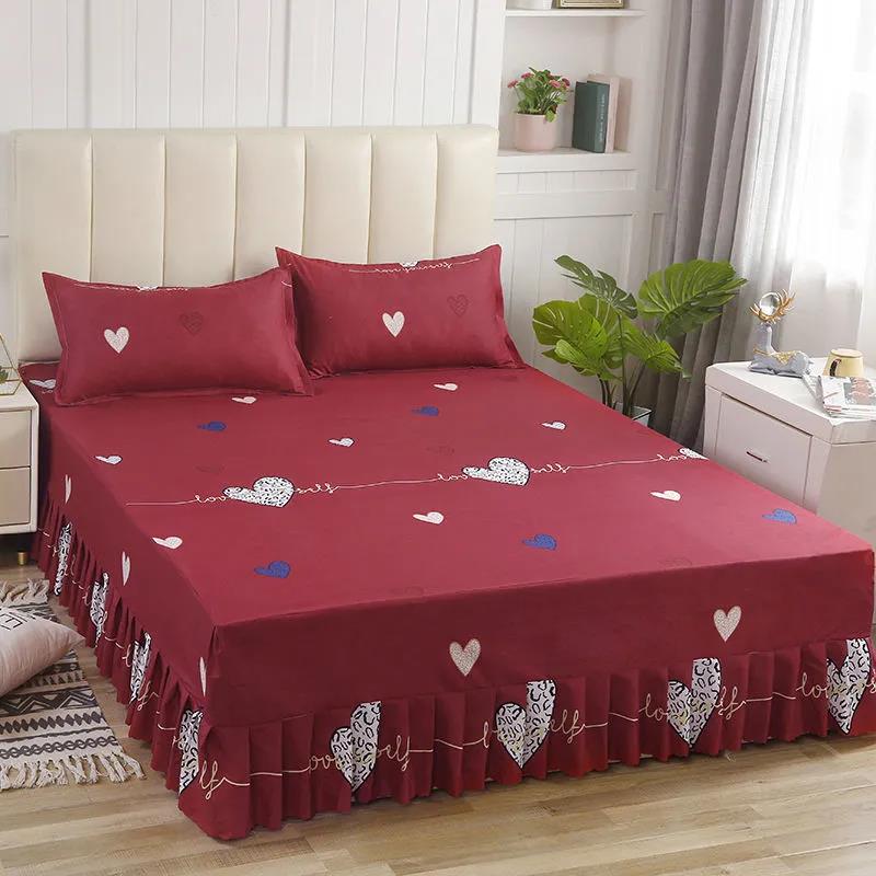 Twill Mattress Cover One-piece Double Bed Non-slip Bed Sheet Simmons Protective Cover Bed Cover Dust Cover