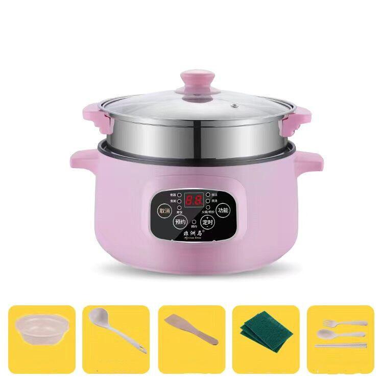 220V Mini Multifunction Electric Cooking Machine Household Single/Double Layer Pot Multi Electric Rice Cooker Non-stick Pan