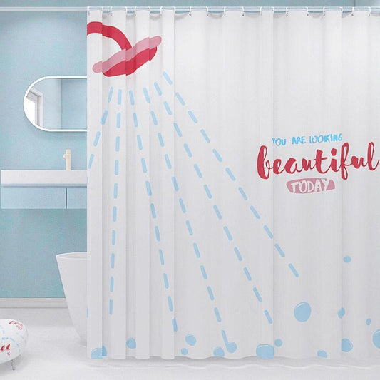 Bathroom Partition Shower Curtain Dry and Wet Separation Waterproof and Mildew-proof Shower Curtain