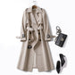 Windbreaker Women's Mid-length Spring and Autumn Large Size Popular British Style Over-the-knee Coat