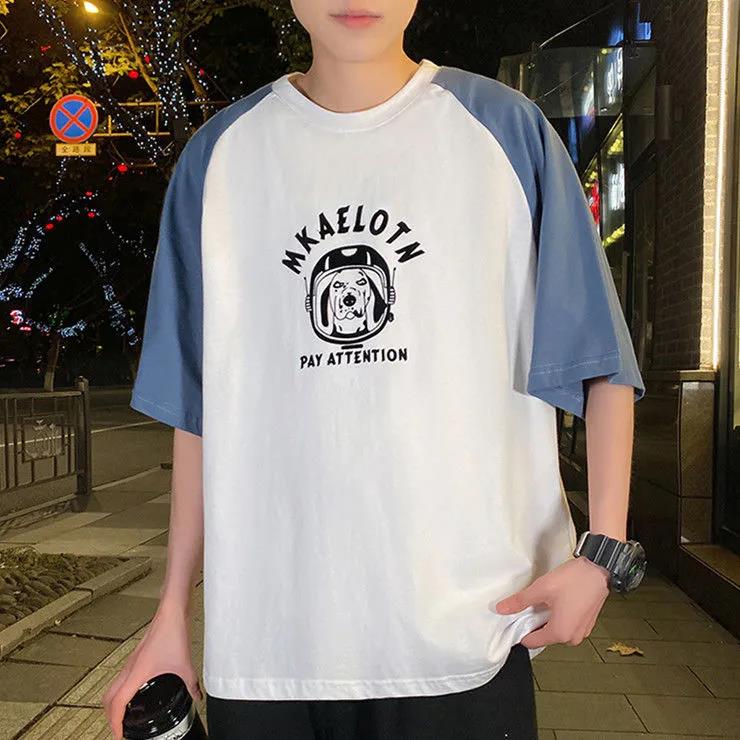 Youth Five-point Sleeve Students Half-sleeved Men's Short-sleeved T-shirt Men's Plus Size Shirt