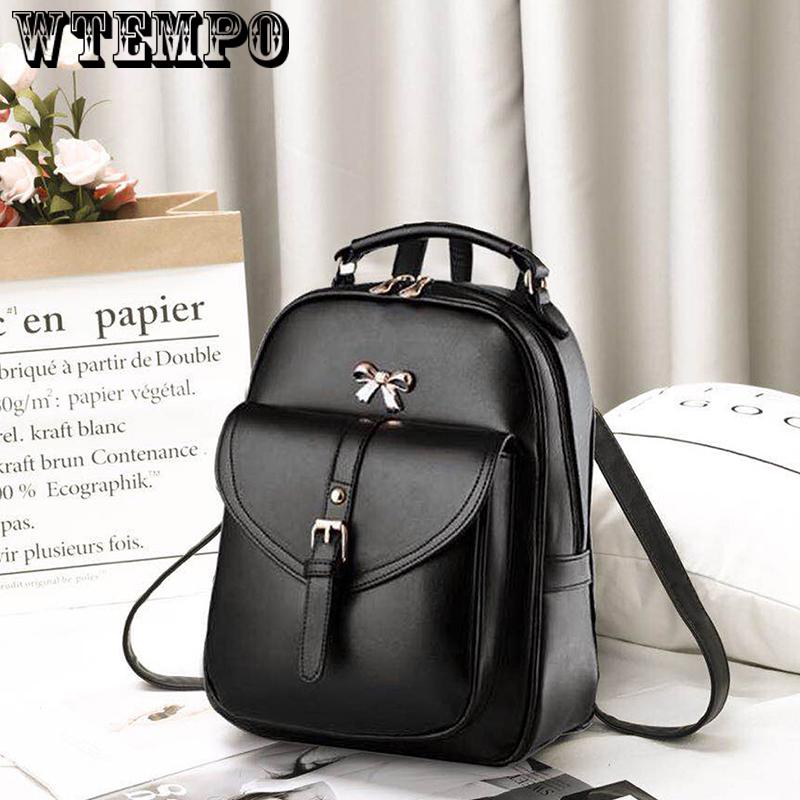 New Women Leather Backpacks Female Shoulder Bag Sac A Dos Ladies Bagpack Vintage School Bags