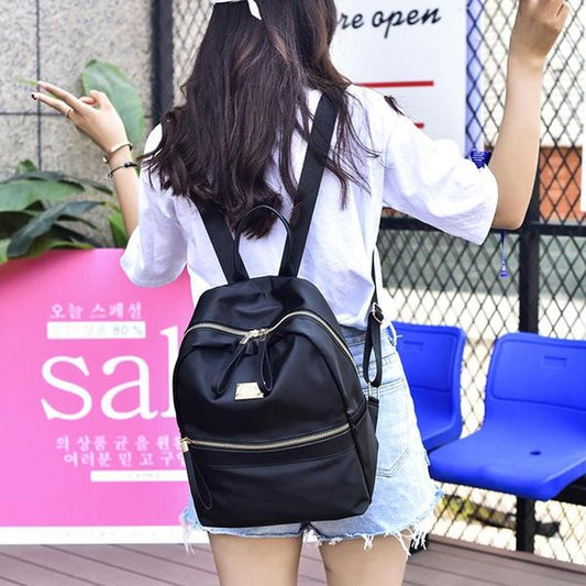 2021 Oxford Cloth Shoulder Bag College Style Wild Fashion New Ladies Backpack Casual Canvas Bag Black Two-piece Suit