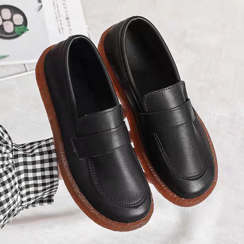 Women's Nurse Shoes Spring and Summer All-match Flat-bottomed Soft-bottomed Peas Shoes Soft Mother Shoes Work Shoes Ladies Casual Shoes