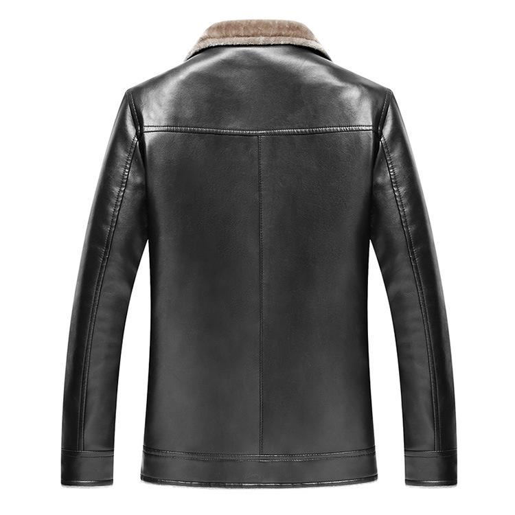 Winter Plus Velvet Thick Fashion Men's Leather Jacket Warm Jacket