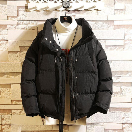 Fashion Trend Outdoor Pie To Overcome The Winter Big Fur Collar Loose Thick Windproof Warm Couple Cotton Clothing