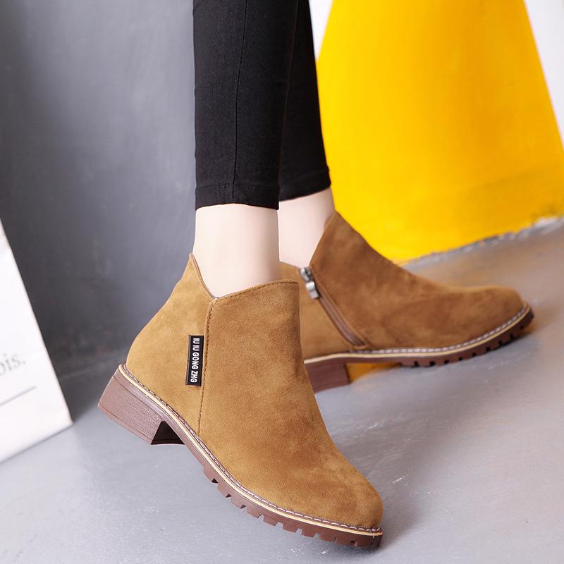 Women Chelsea Boots Suede Leather Shoes Woman Winter Snow Ankle Boots Cow Leather Ladies Boots