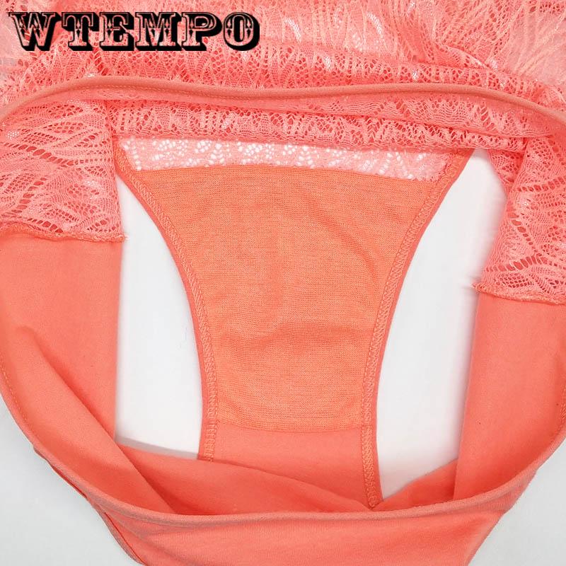 6 Pcs/Lot Transparent Hollow Short Ladies Low Waist Underwear Sexy Lace Seamless Briefs Thong