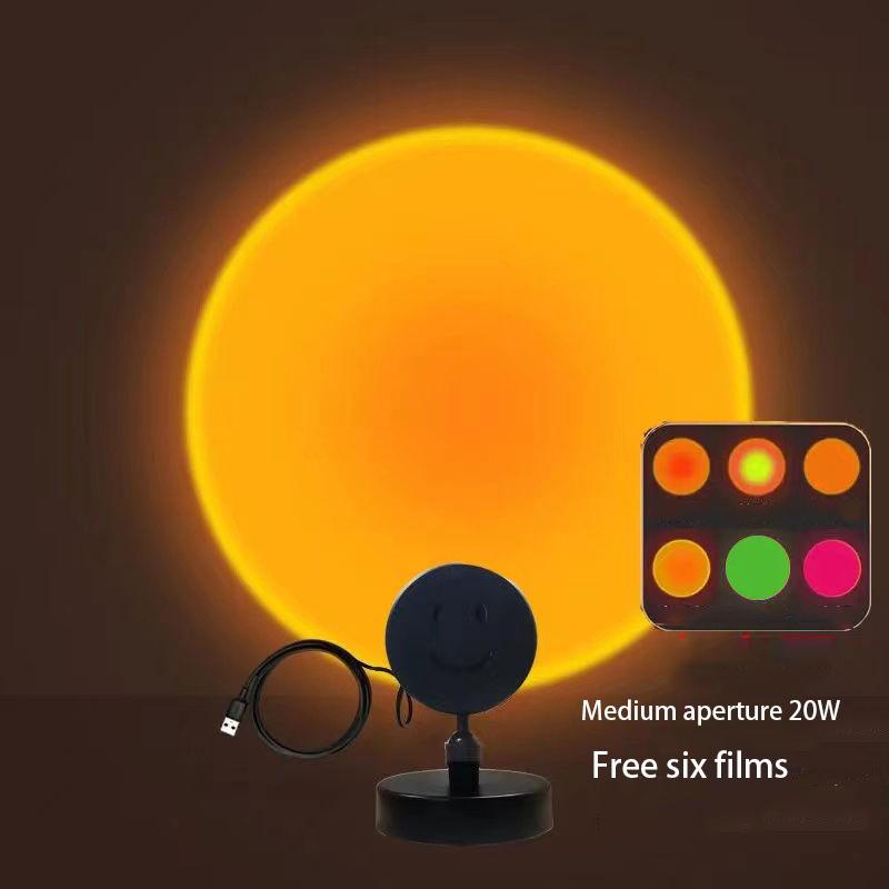 Lifting Portable Sunset Light Small Lantern Cheap Atmosphere Projection Afterglow At Dusk Taking Pictures Sunset Light 6-color Light