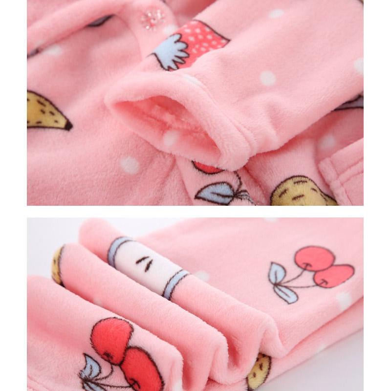 Autumn and Winter Children's Pajamas Thickened Flannel Boys and Girls Baby Children's Home Clothes Set Coral Velvet Children