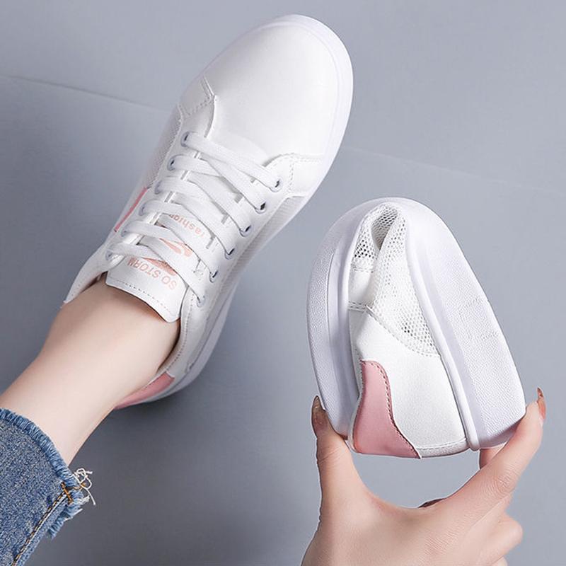 White Shoes Women's Net Shoes Breathable All-match Casual Flat Bottom Shoes Flat Bottom Non-slip Lightweight Casual Sports Shoes