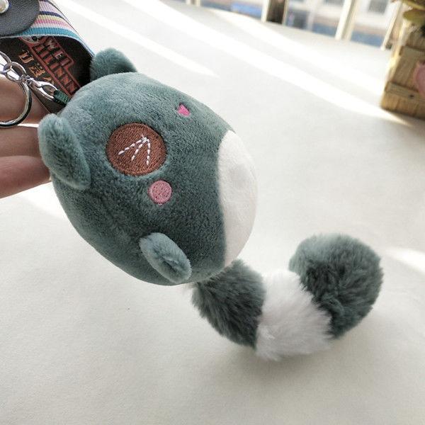 Creative Small Plush Bear Cute Little Schoolbag Pendant Lovely Long Tail Plush Doll Children's Gift Plush Toy Car Key Ring