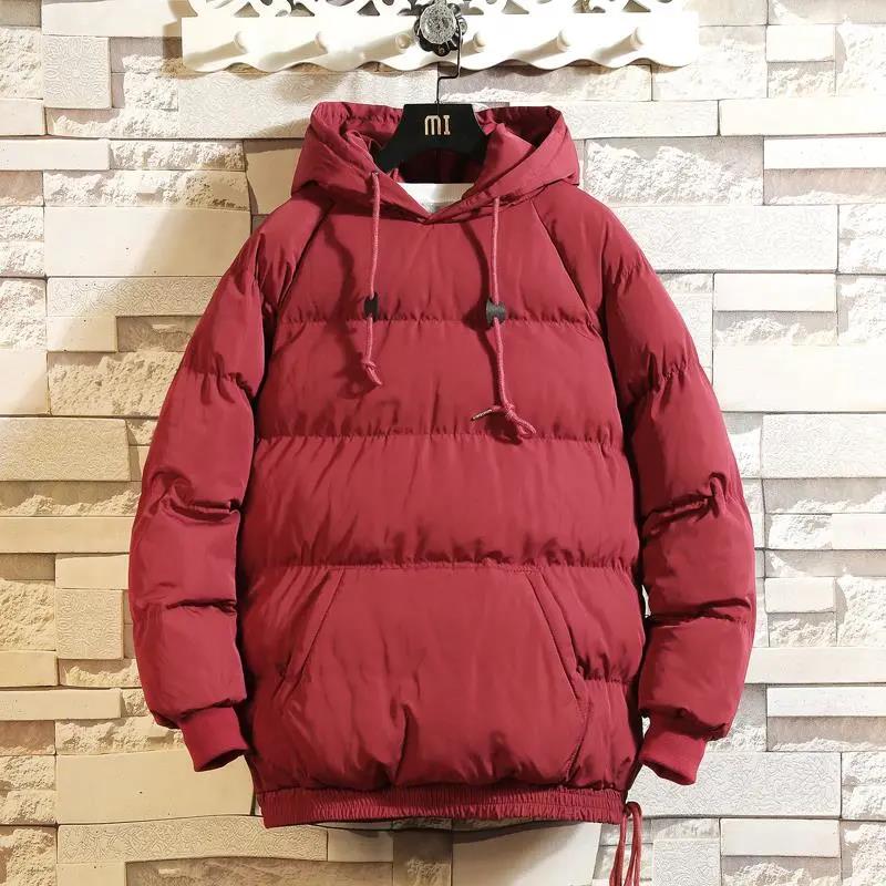 Winter Warm Hooded Cotton Jacket Men's Plus Fat Plus Size Loose Cotton Jacket Korean Version of The Trend of Bread Clothes