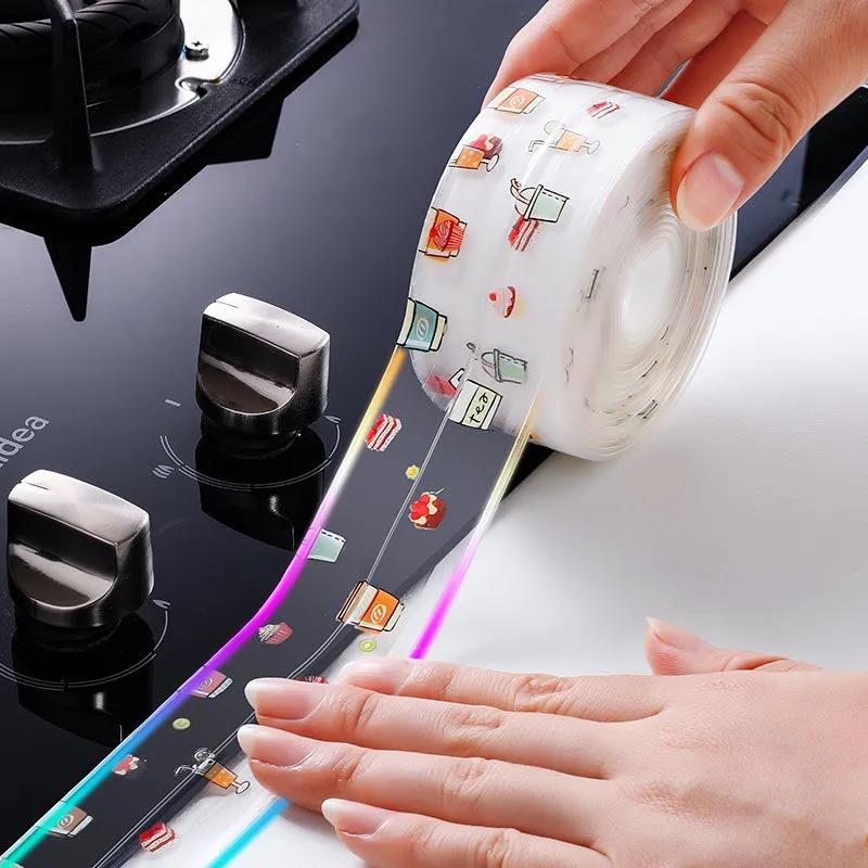 Kitchen Sink Waterproof Sticker Anti-mold Waterproof Tape Bathroom Countertop Toilet Gap Self-adhesive Seam Stickers