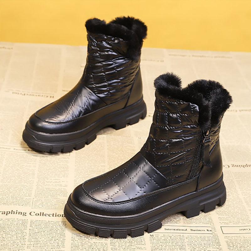 Thick-soled Snow Boots Women's Waterproof Winter Plus Velvet Cotton Shoes Wild Warm Cotton Boots Martin Short Boots