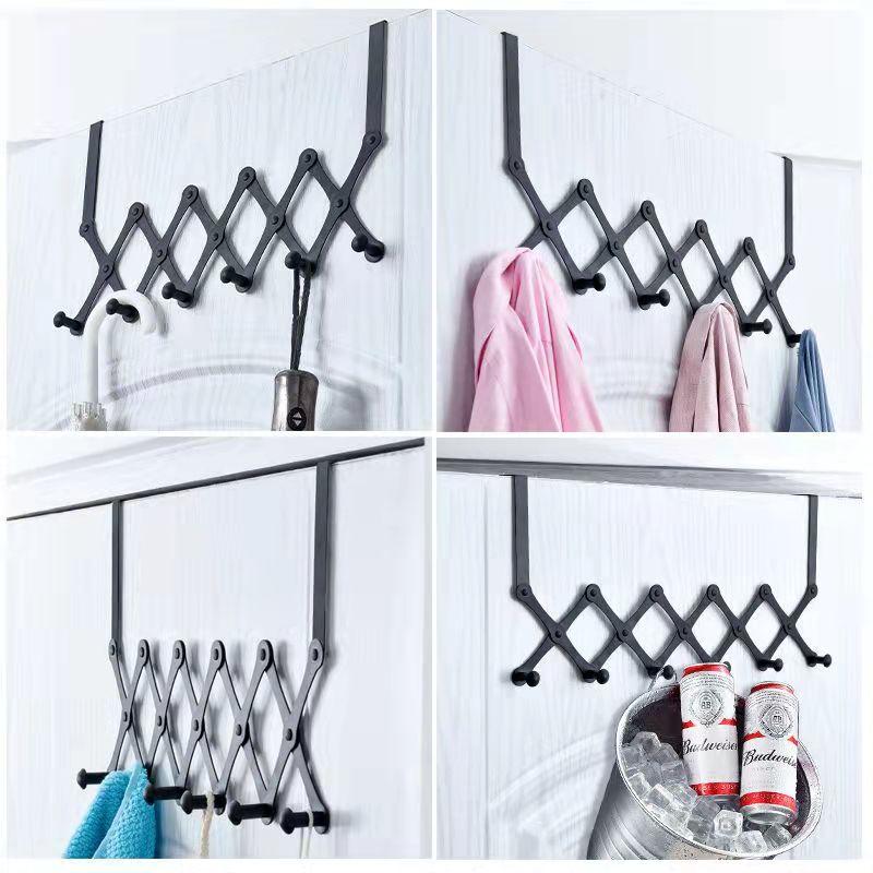 4-6 Hooks Flexible Back Door Hanger Rack Bathroom Kitchen Organizer Hooks Home Storage Rack Holder