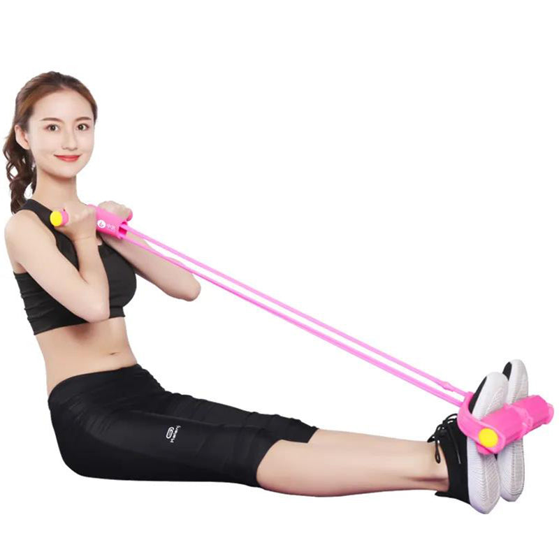 4 Tubes Multifunction Tension Rope Men Women Sit Up Pull Rope Strong Fitness Resistance Bands