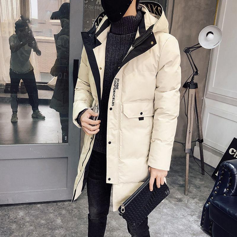 Mid-length Cotton-padded Jacket Men's Winter Trend Cotton-padded Jacket Men's Korean Style Slim-fitting Hooded Padded Jacket Winter Jacket