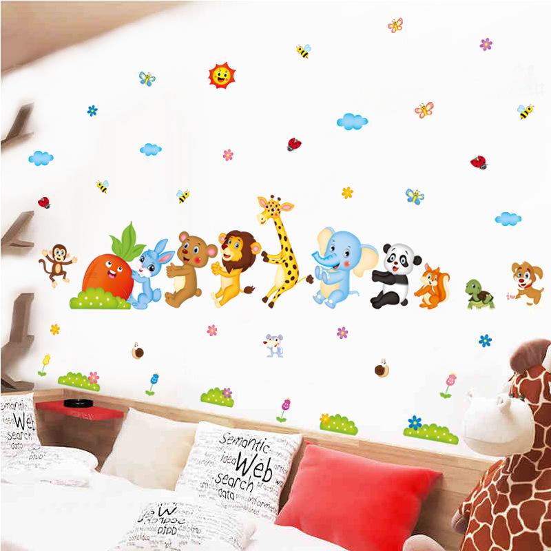 Cartoon pull radish wall sticker kindergarten classroom living room bedroom decoration sticker