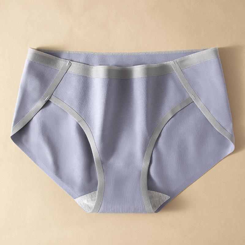 5Pcs/Set Women's Highly Elastic Large Size Causal Soft Briefs Spring and Summer Mid Waist Solid Color Seamless Cotton Panties