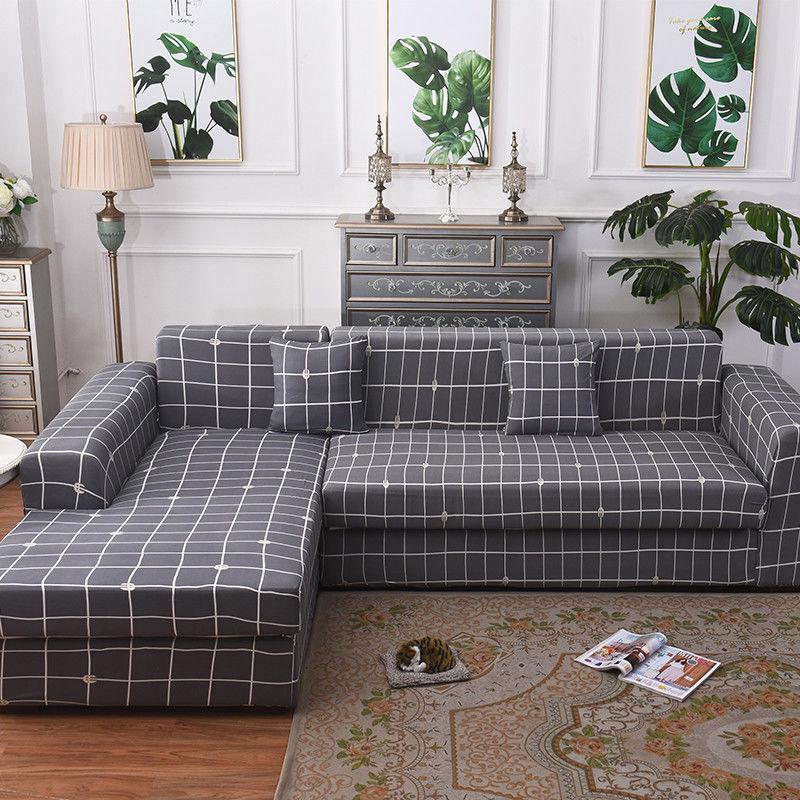 Stretch Slipcovers Sectional Elastic Stretch Sofa Cover for Living Room Couch Cover L Shape Armchair Cover