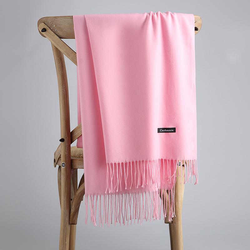 Women Solid Color Scarf Long Cashmere Wool Shawl Thicken Neck Scarf