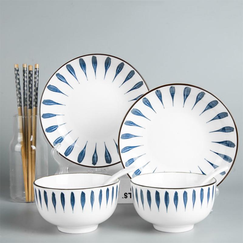 Cutlery Bowl Set Ceramic Tableware Creative Japanese Style Set Noodle Bowl Household Ceramic Tableware