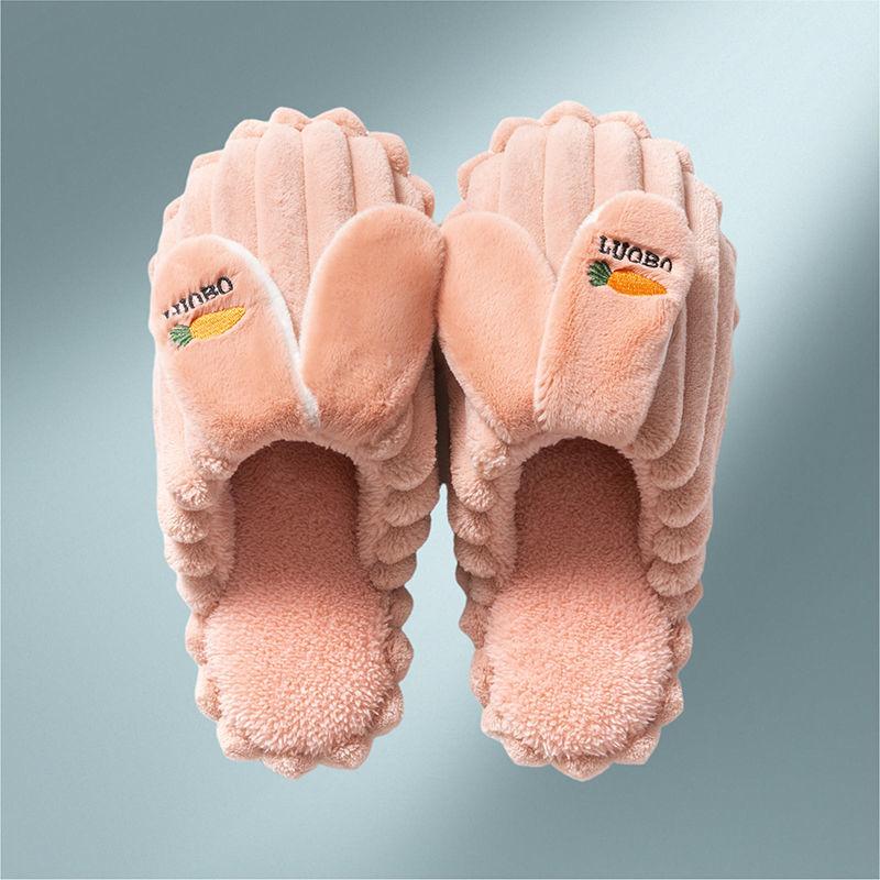 Autumn and Winter Pure Cotton Slippers Indoor Non-slip Soft-soled Shoes Warm Simple Plush Cotton Shoes