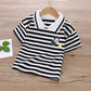 Girl and Boys Summer Striped T-shirts Children's Fake Two Pieces of Pure Cotton Short-sleeved Children's Lapel Polo Shirt