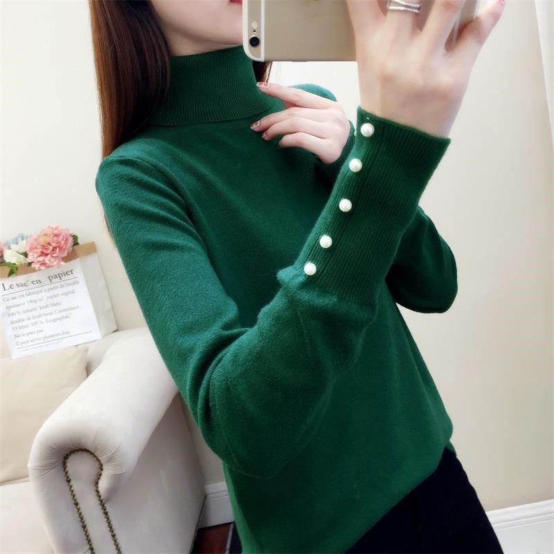 Turtleneck Sweater Women's 2020 Autumn and Winter New Slimming Bottoming Shirt Thickening Korean Version of The Loose Long-sleeved Sweater