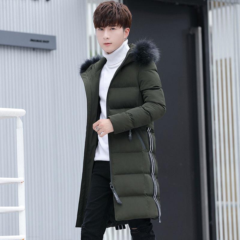 Cotton clothing Large size Down jacket Trend Men's clothes  Winter Medium and long section Leisure