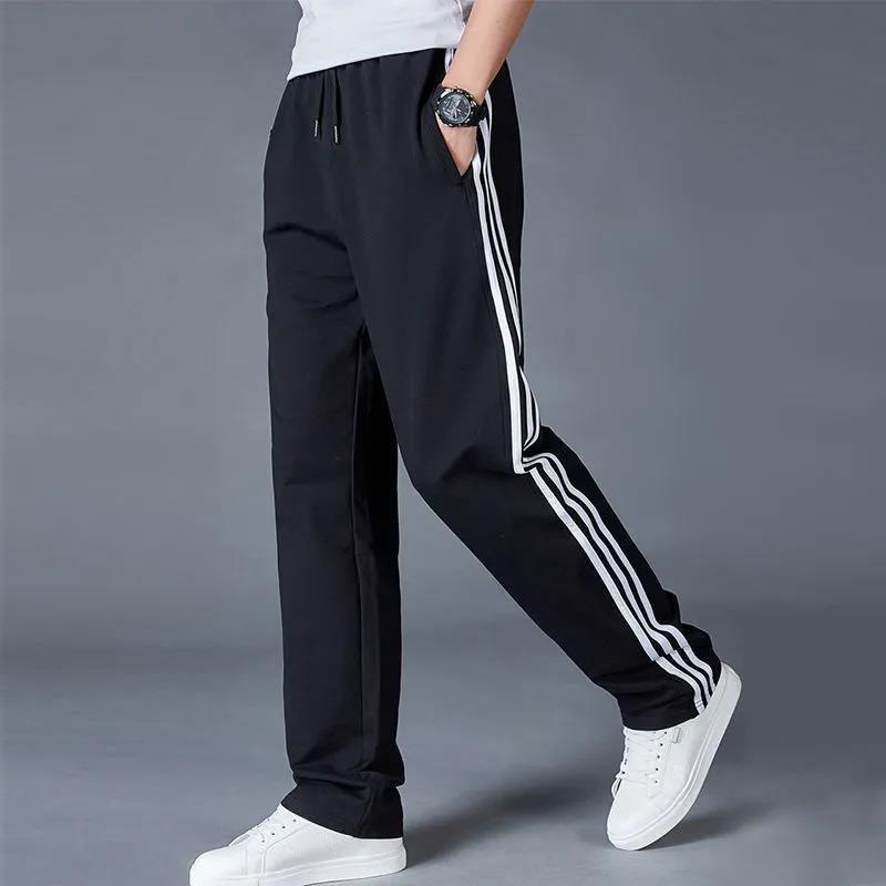 Spring and Autumn Sports Pants Men's Straight Loose Striped Casual Pants Plus Size All-match Trousers