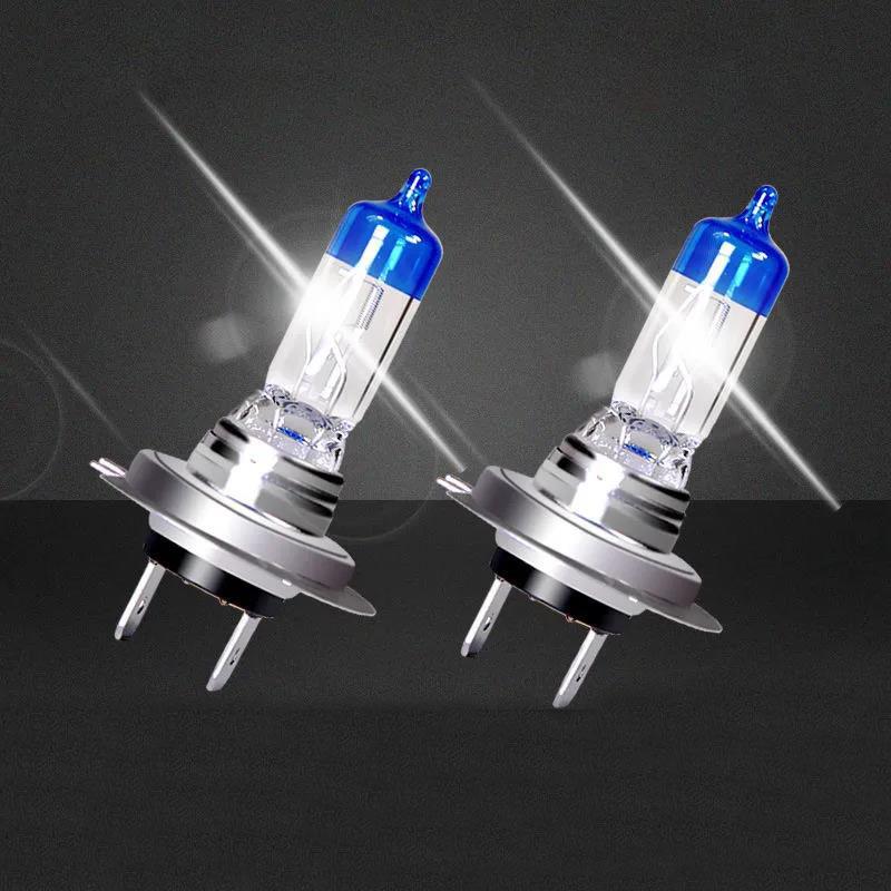 2Pcs H1/H3/H4/H7 100W Car Halogen Lamp 6000K High Brightness Car Light Bulb 12/24V Far and Near Integrated Lamp