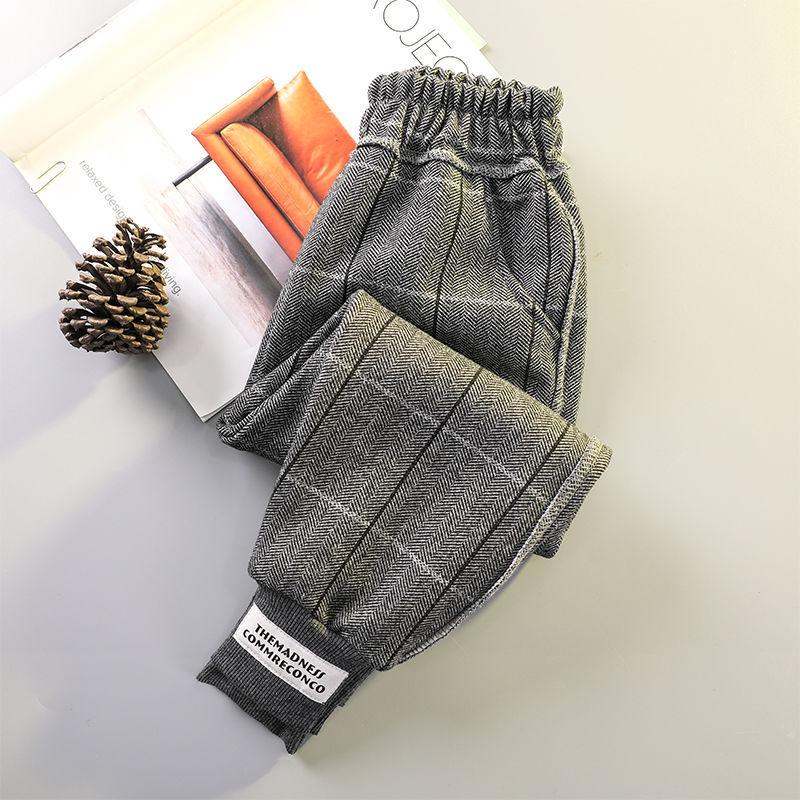 Girls' Pants Autumn Winter 2021 New Outer Wear Korean Children's Casual Plus Velvet Pants Girl Trousers