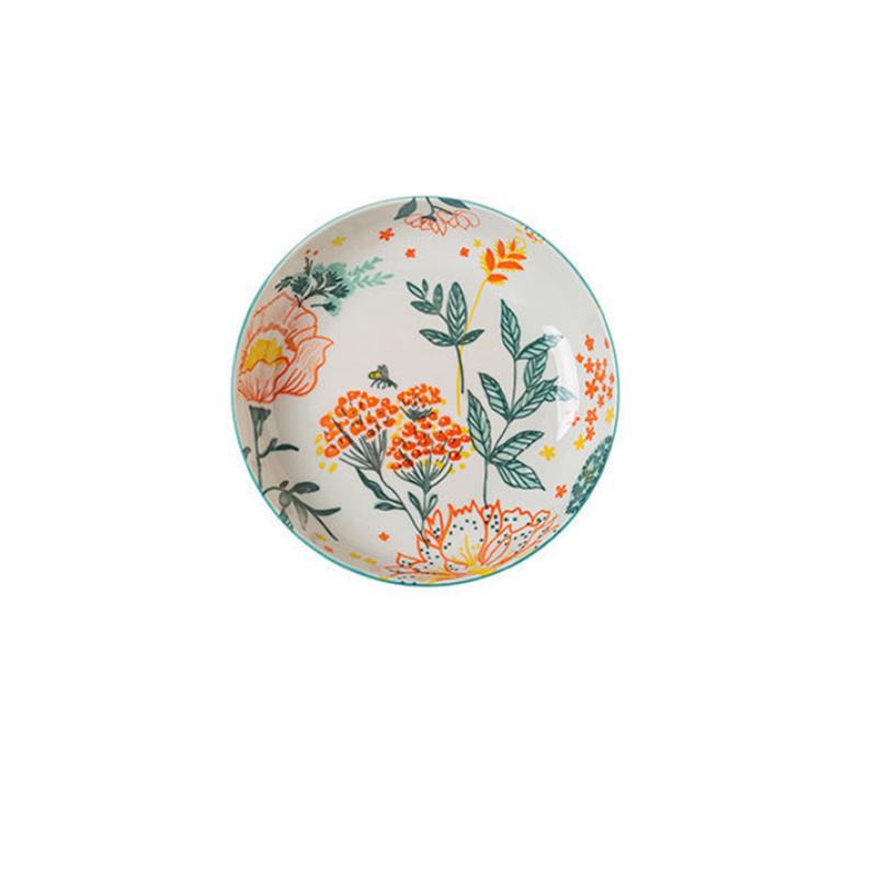 Ceramic Underglaze Painted Creative Household Plate Rice Plate Dinner Plate Disc Household Ceramic Disc