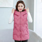 Autumn Winter Sleeveless Fashion Padded Jacket Loose Casual Slim Fit Warm Short Plus Size Hooded Waistcoat Vest Vest Thick Padded Jacket Women Outwear