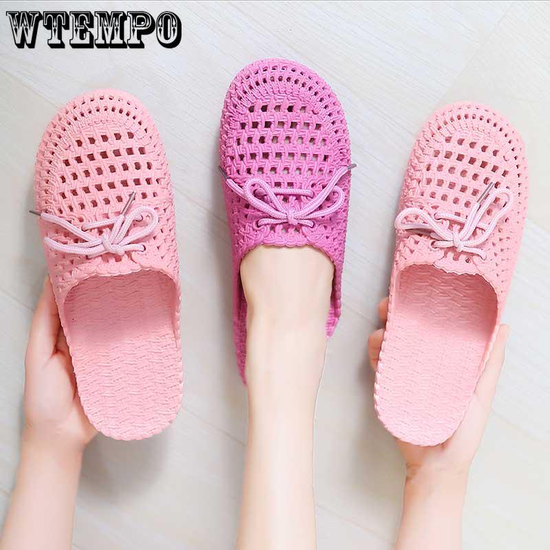 Slippers Female Summer Hollow Shoes Indoor and Outdoor Wear Bathroom Bath Beach Slippers