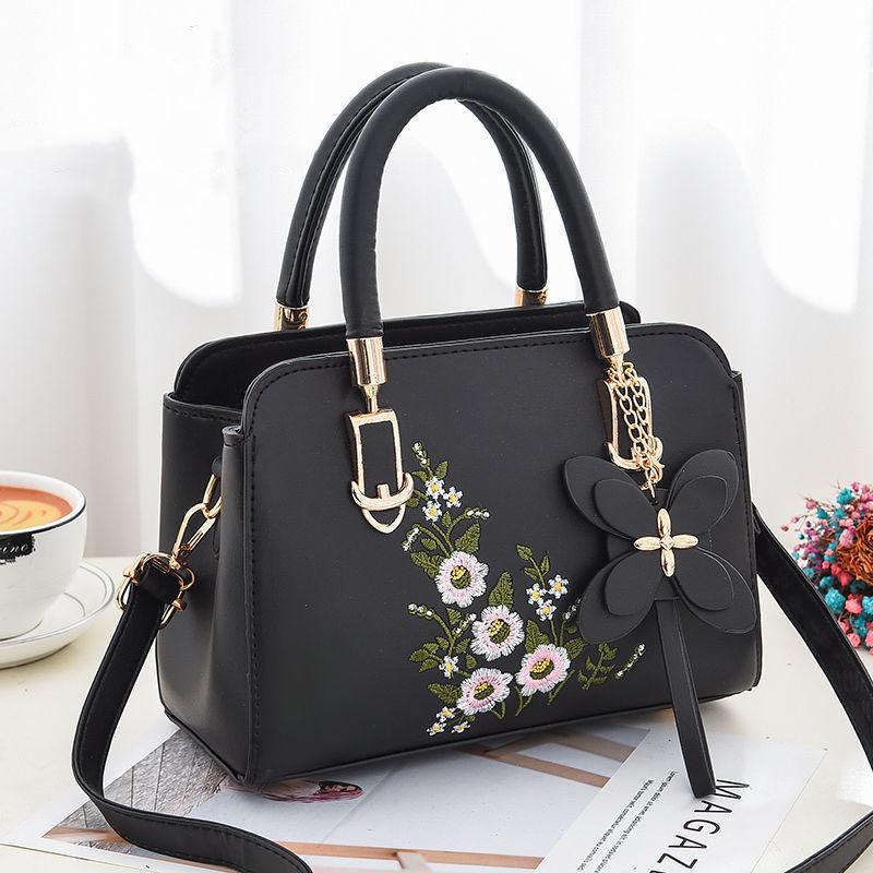 Embroidered butterfly PU Leather Handbags For Women Bags Luxury Top-Handle Bags Large Capacity Personality Crossbody Bag